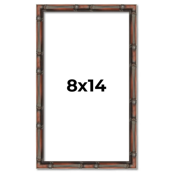8x14 Frame Brown Bamboo with Dark Coffee/Walnut Finish | Solid Wood Picture Frame Width 0.75 Inches