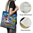 thumbnail image 3 of Miniforce-theme canvas Tote Bag for Women Aesthetic Shopping Grocery Reusable Bags with Inner Zipper Women Gift 13.8 x 15.8 inches（35x40cm）, 3 of 6