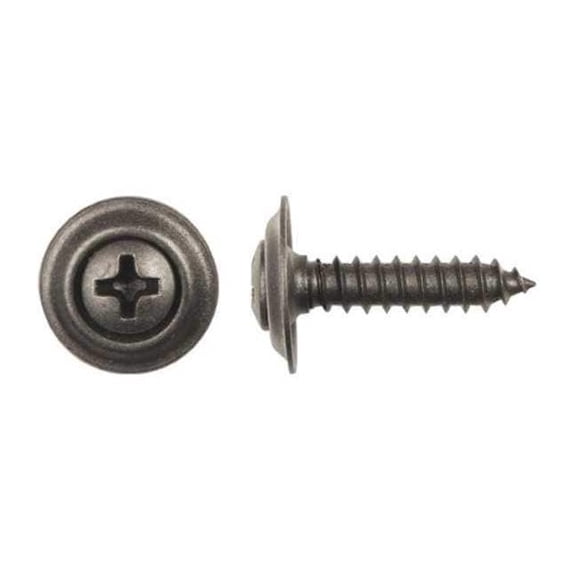 Sheet Metal Screw, #8 x 3/4 in, Black Phosphate Steel Oval Head Phillips Drive, 100 PK