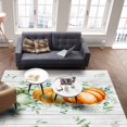 Area Rug Indoor Carpet, Thanksgiving Fall Pumpkins Eucalyptus Leaves