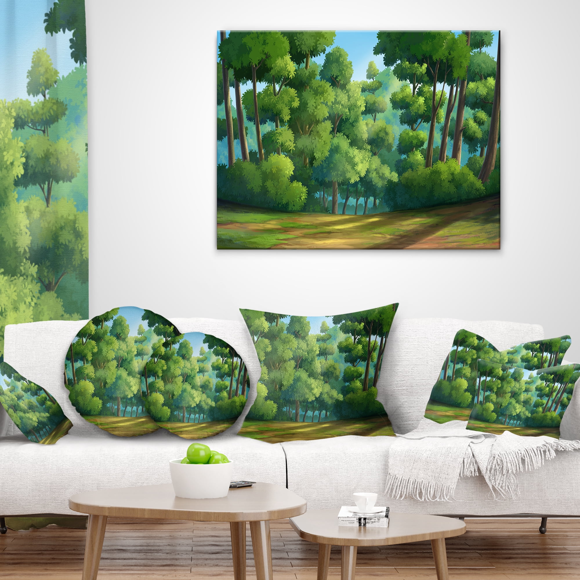 Designart 12" x 20" Green Polyester Throw Pillow