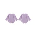 thumbnail image 2 of RUINIXCW Newborn Baby Girl Knit Sweater Romper Infant Baby Girl Fall Winter Clothes Basic Solid Color Ruffle Long Sleeve Bubble Bodysuit Pullover Top, 2 of 8