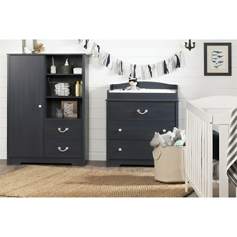 South Shore Furniture South Shore Aviron Changing Table with Drawers Blueberry