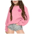 thumbnail image 1 of PMVFHDE Chandails Graphiques pour Filles Mode Décontractée Imprimé Chandail à Capuchon à Manches Longues Haut Rose,110, 1 of 7