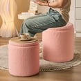 thumbnail image 6 of 2BYF Round Storage Ottoman Set of 2, 12 Gallon Capacity, Sherpa Pink - Footrest, Coffee Table, 300lb Weight Capacity, 6 of 6