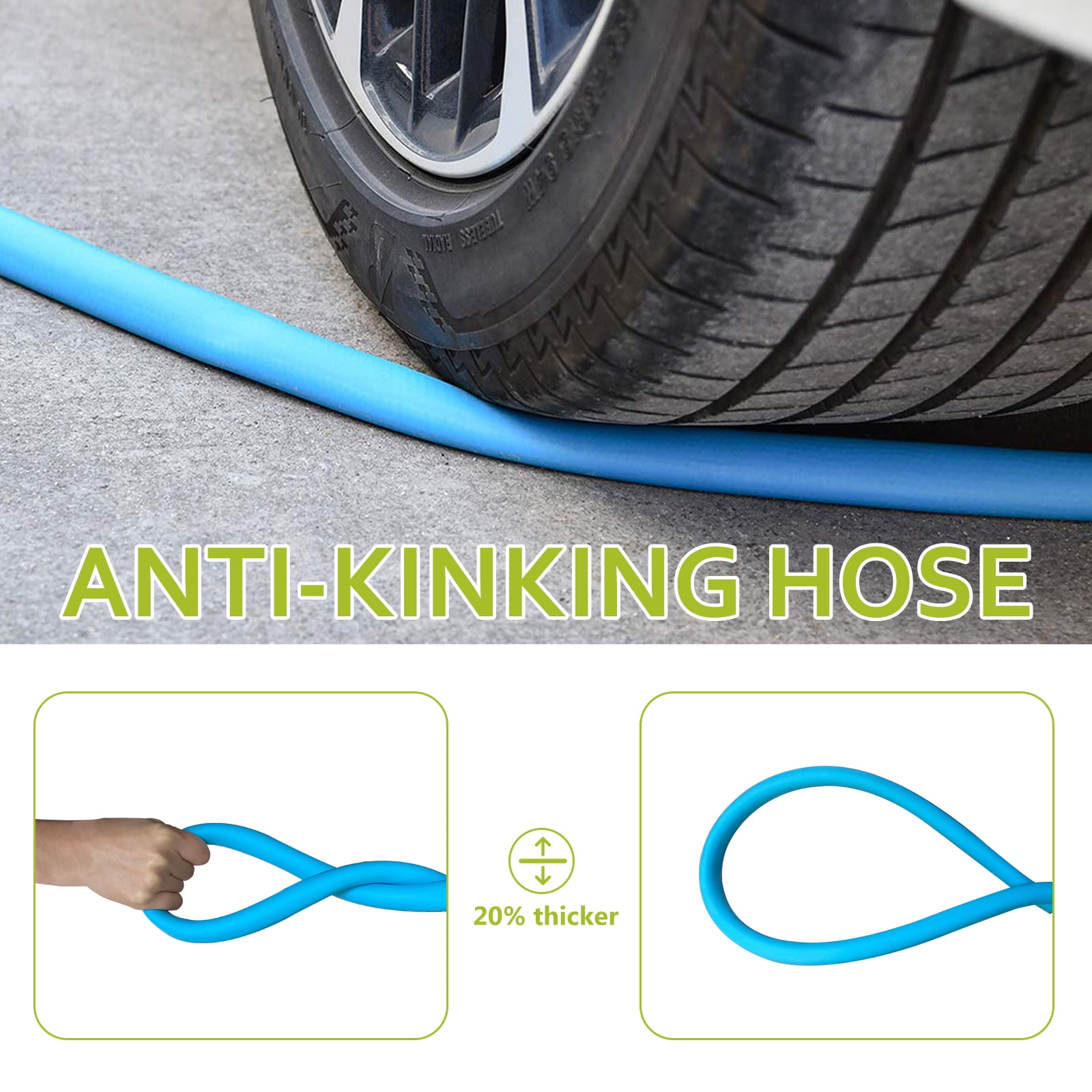 RV Drinking Water Hose 75FT, No Kinking 5/8''ID Premium Fresh Water Hose for RV, Marine, Camper, Truck, Car, Garden