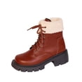 thumbnail image 4 of Bnwani Boots for Women Toe Thick Mid-Calf Fleece Knight Boot Brown Size 6, 4 of 9