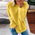 thumbnail image 2 of Pxiakgy Chandail Décontracté à Manches Longues pour Femmes Automne Hiver Col Rond Couleur Unie Jaune + TTG, 2 of 5