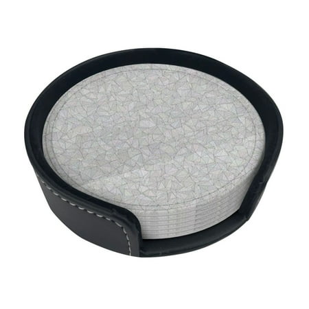 

Round Pu Leather Coaster Polygon Background Heat - Resistant Beverage Cup Mat-Fancy Decor For Kitchen Office Dining Room Table - Drink Protector 6-Slice