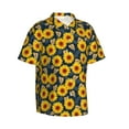 thumbnail image 2 of Balery Sunflowers Print Men's Hawaiian Shirts Short Sleeve Beach Shirt Relaxed Fit Vacation Button Down Shirts-XX-Large, 2 of 9