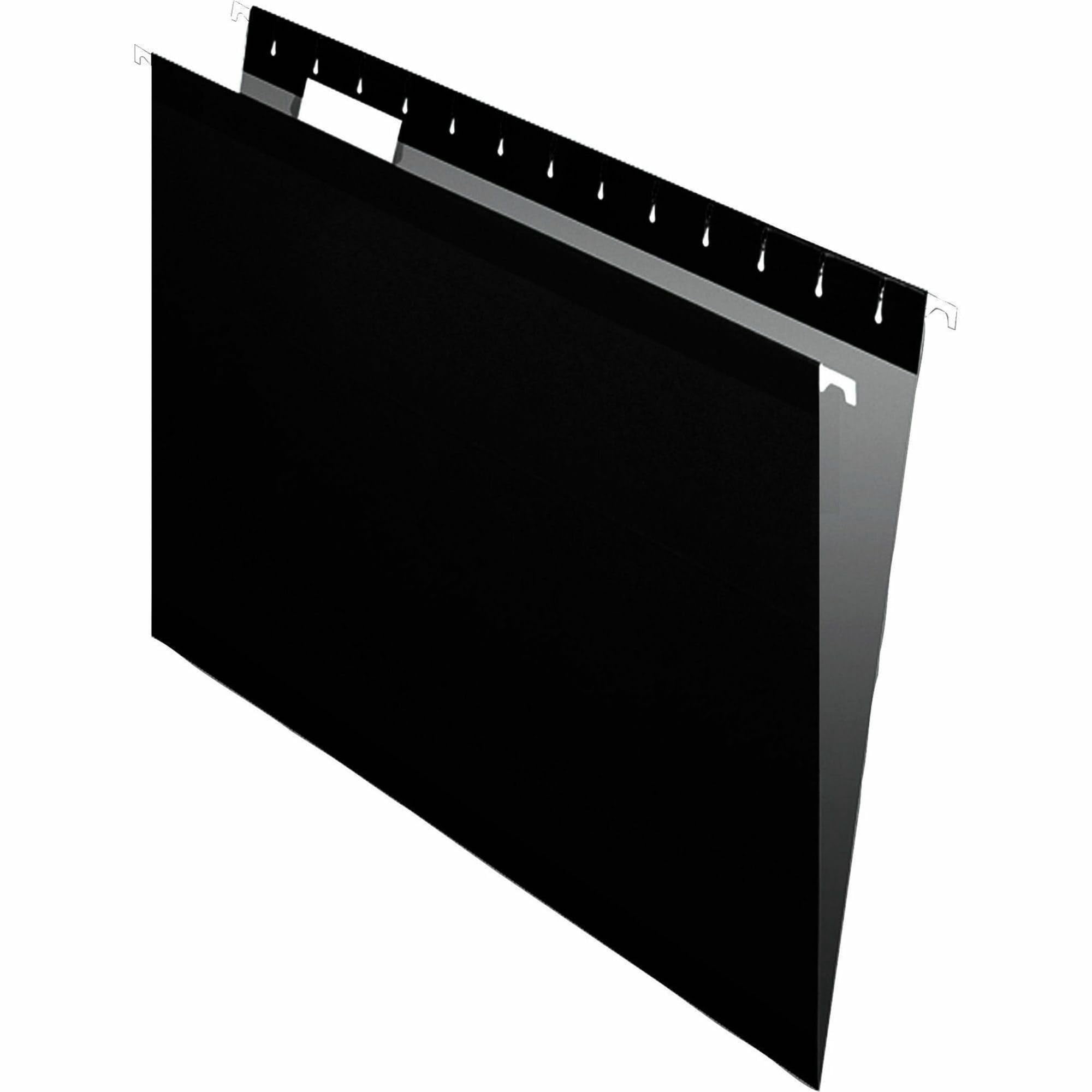 Pendaflex 04152 1/5 BLA Reinforced Hanging Folders, 1/5 Tab, Letter, Black (25/Box)
