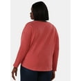 thumbnail image 5 of Terra & Sky Women's Plus Size Textured Scoop Neck Top with Long Sleeves, Sizes 0X-4X, 5 of 5