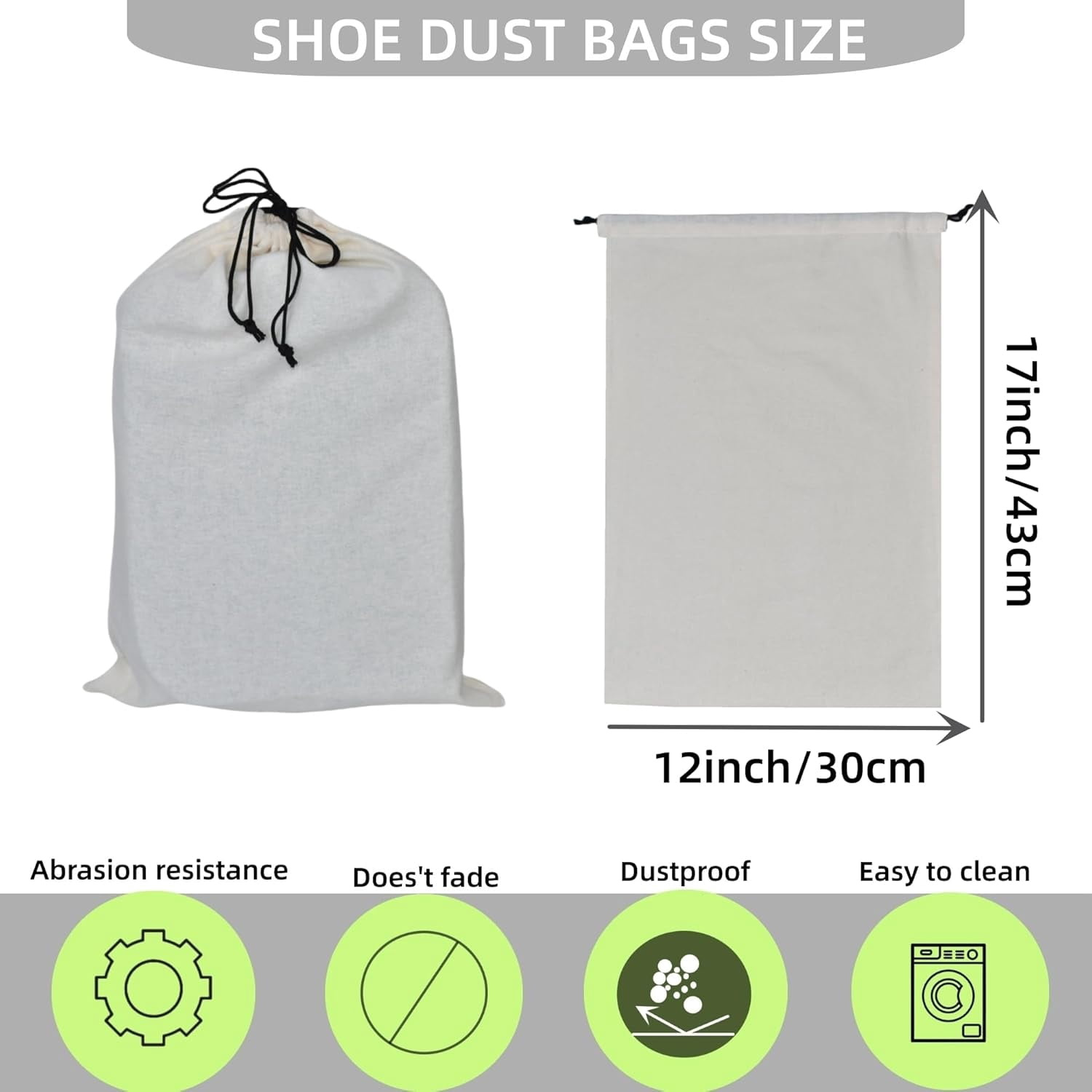 2 Pack Shoe Bags for Travel Flannel Single Shoe Pouch with Drawstring for Men Women Travel Protecting Storing Shoes