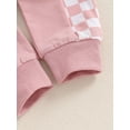 thumbnail image 7 of Suealasg Toddler Boy Girl Fall Outfits 6M 12M 18M 2T 3T 4T Infant Baby Long Sleeve Crew Neck Checkerboard Print Sweatshirt +Sweatpants 2Pcs Tracksuit Clothes Set, 7 of 7