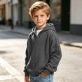 thumbnail image 5 of Iyufng Quarter Zip Hoodies for Boys Waffle Texture Ribbed Cuff & Hem Relaxed Fit Daily School Long Sleeve Pullover Sweatshirt, 5 of 9