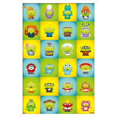 Disney Pixar - Aliens Group Wall Poster, 22.375" x 34", Framed