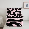 thumbnail image 5 of Homewish Black Pink Swirl Full Size Comforter Sets,Modern Artwork Bedding Comforter Set,Black Reversible,3 Pieces,1 Comforter and 2 Pillowcases, 5 of 7