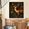 thumbnail image 6 of FLASHLUMI 8x12 Inch Vintage Stag with Floral Tapestry Background Oil Painting Canvas Wall Art, Rustic Wildlife Home Decor for Living Room Bedroom, 6 of 10