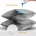 thumbnail image 4 of Grey Ombre Marble Throw Pillow Covers 16x16 Inch Set of 2, Gray Marble Crack Abstract Modern Waterproof Outdoor Pillow Covers, Decorative Cushion Pillowcases for Couch, Sofa, Bed, Garden, Patio, 4 of 9