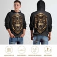 thumbnail image 6 of LAOLIUSN Men's 3d Print Wolf And Bald Eagle Graphic Hoodie Animal Themed Sweatshirt, S-4XL, 6 of 7