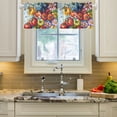 thumbnail image 2 of Yayeee Kitchen Valance Rod Pocket 54" x 18" Living Room Window Curtain, Blue Floral Tomatoes, 2 of 6
