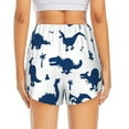 thumbnail image 2 of Lsque Cute Cartoon Dinosaurs Printed Women's Running Shorts with Liner Pockets,Elastic Quick Dry Workout Athletic Gym Yoga Shorts,Womens High Waist Shorts-Large, 2 of 9