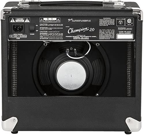 Fender Champion 20 Guitar Amplifier Bundle with Instrument Cable, 24 Picks, and Austin Bazaar Polishing Cloth