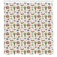 thumbnail image 3 of Ambesonne Forest Shower Curtain, Doodle Woodland Animals, 69"Wx70"L, Multicolor, 3 of 3