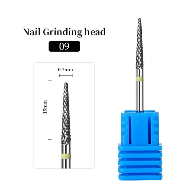 1 pieza Brocas de seguridad para uñas Broca de carburo de tungsteno Removedor de cutículas 3/32quot; Para máquina de lima de uñas eléctrica herramientas de limpieza de cutículas Tan Jianjun unisex
