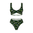 thumbnail image 4 of Rocae Tropical Leaves1 for Bikini Set for Women Two Piece Sexy High Swimsuits Split Crossover Bikini X-Large, 4 of 9