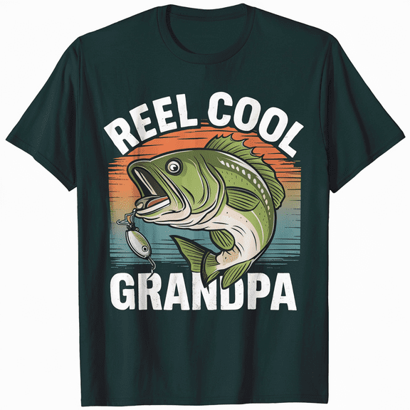 Reel Cool Grandpa T-Shirt Fishing Father's Day Shirt T-Shirt