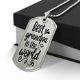 thumbnail image 3 of Best Grandpa In The World - Graphic Military Dog Tag Necklace (Optional Personalized Engraving), 3 of 5