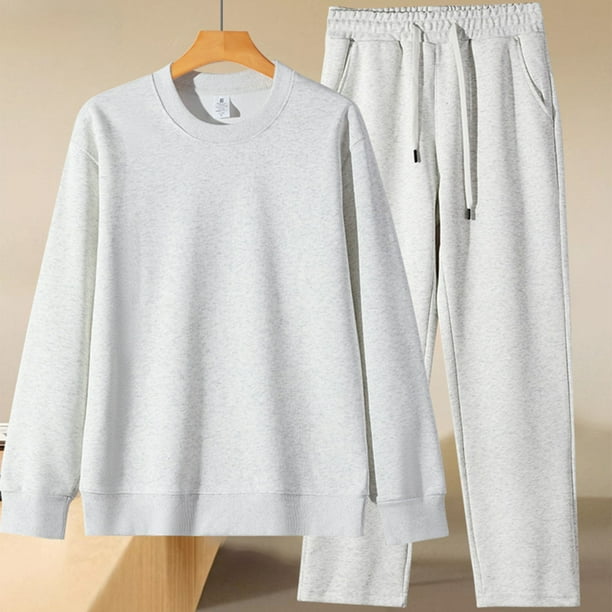 Ceisia Gift Men's Warm Soft Casual Long Sleeve Round Neck Lounge Homewear Two Piece Outfit Set
