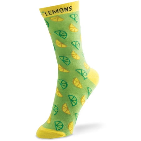 

Pavilion - Limes or Lemons A-Peel-ing-Green Wedge Patterned Women s Crew Socks