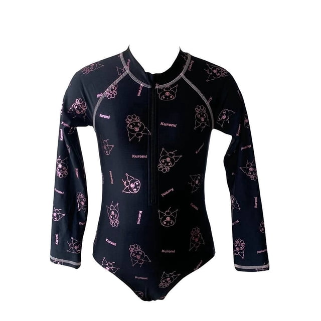 Traje de Baño Kuromi para Niña, Completo Negro Talla 6