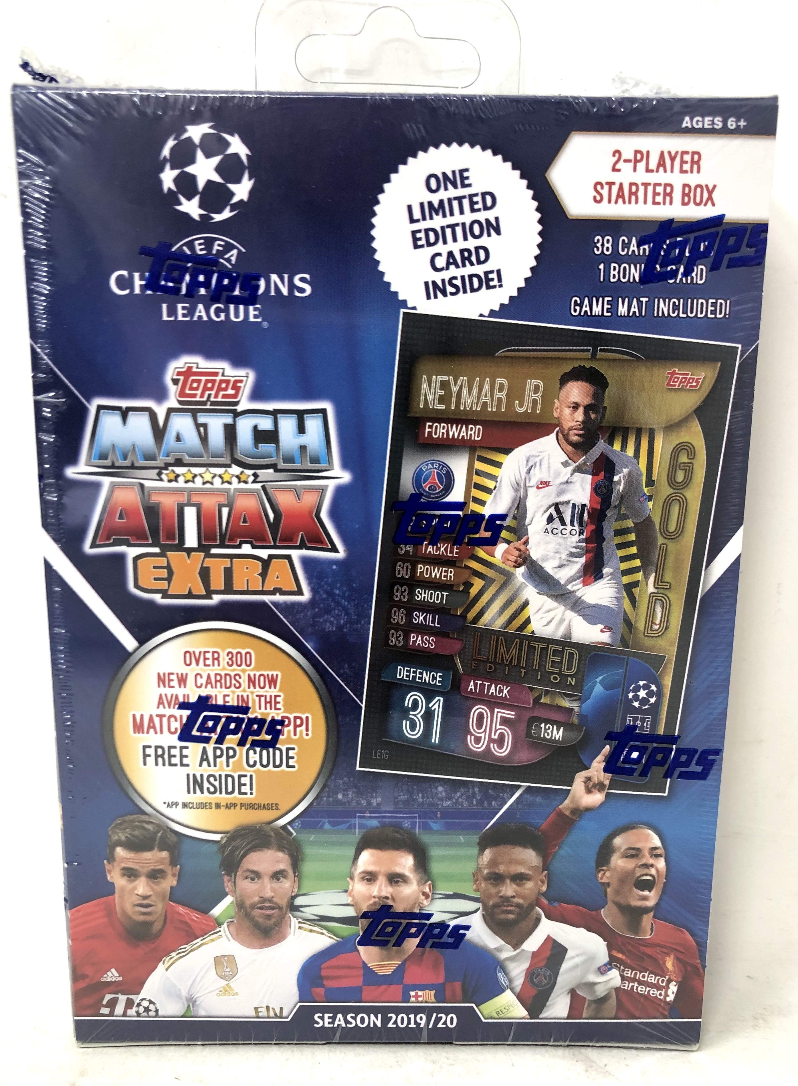 Topps Match Attax Trading Card Game 2019/20 Champions League Multipack 30 Cards Total with One Limited Edition Gold Card