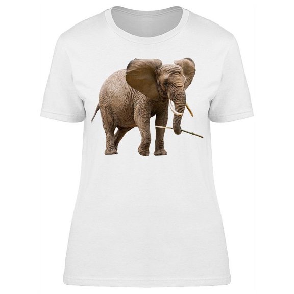 Elephant About To Eat T-Shirt Women -Image by Shutterstock, Female Large