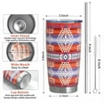 thumbnail image 6 of Native American Tumbler with Lid and Straw, 20oz Vacuum Insulated Coffee Cups, Funny Southwestern Travel Mug Gifts for Women on Birthday, Reusable Stainless Steel Tumbler -Gloss Cayenne Stripe, 6 of 6