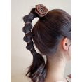 thumbnail image 3 of 2pcs/Set Dry Rose Flower Telephone Wire Hair Ties, Fashionable And Elegant Hair Accessories For Women And Girls, Perfect For High Ponytails And Fixing Hair, Suitable For Daily Wear, 3 of 5