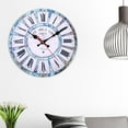 thumbnail image 4 of ODOMY Hss 12` Vintage Roman Numeral Design France Paris Rusted Metal Look French Country Tuscan Style Paris Wood Wall Clock, 4 of 9