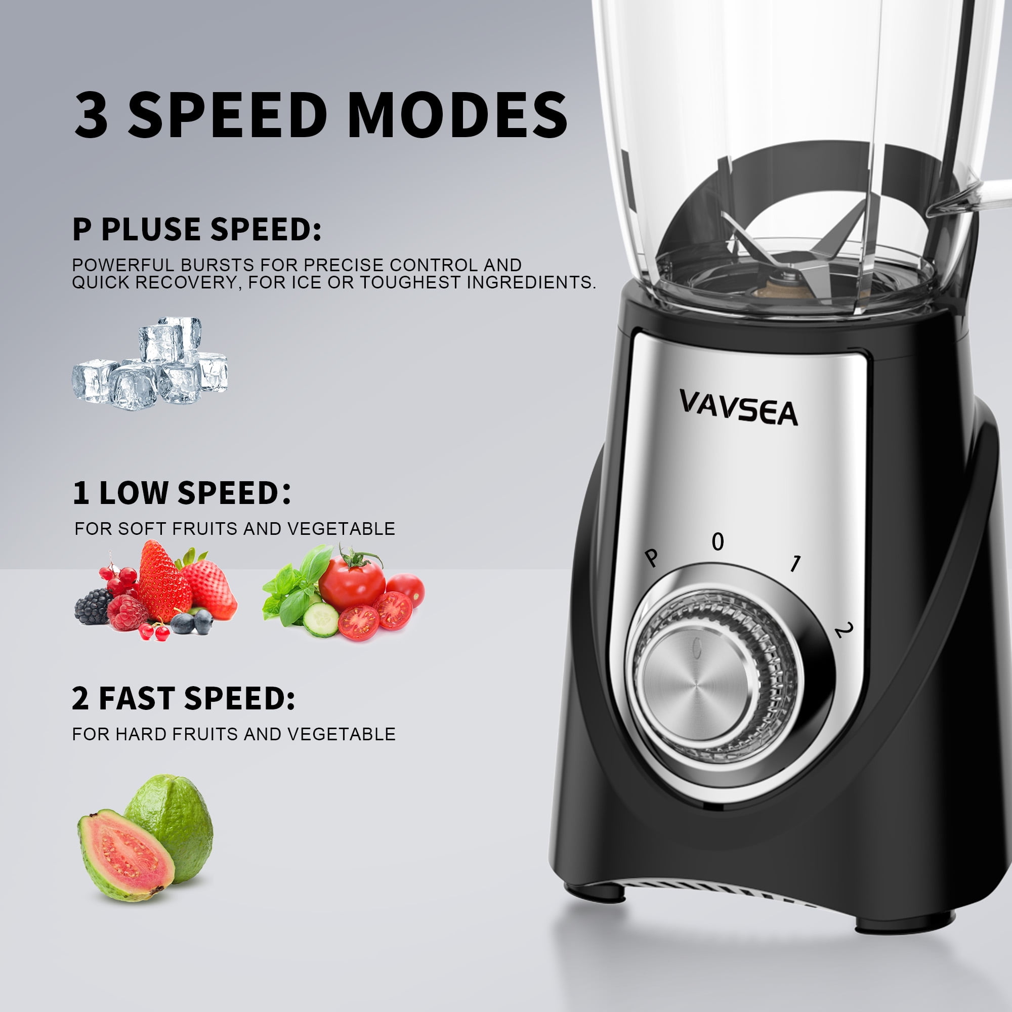 VAVSEA 1000W Smoothie Blender for Shakes and Smoothies, 3 IN1