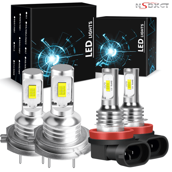 NSDXCT for Chevy Malibu 2013 2014 2015 Combo LED Headlight Bulbs H7 H11 High Low Beam Fog Light,Pack of 4