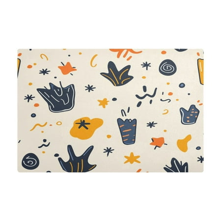 

Colorful Abstract Shapes Kitchen Leather Drying Mat with Silica Gel Absorbent Layer 11.8 x17.7