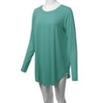 thumbnail image 6 of A2Y Women's Premium Solid Long Sleeve Round Hem Crew Neck Top Shirt Ash Mint L, 6 of 7