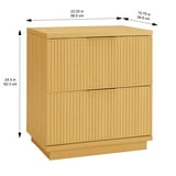 Better Homes & Gardens Lillian 2-Drawer Nightstand, Natural Pine