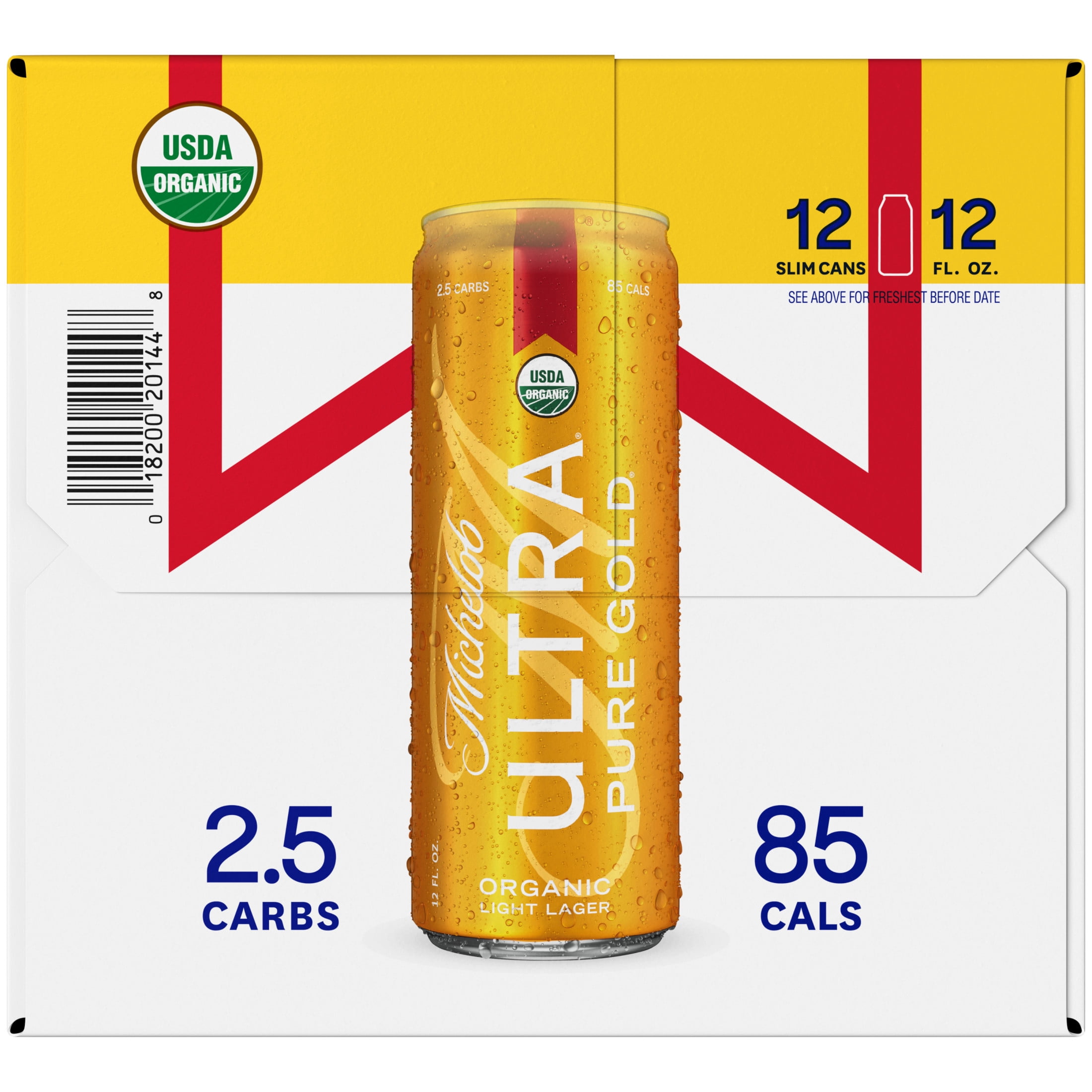 Michelob ULTRA Pure Gold Organic American Lager Beer 12 pack 12 fl oz Aluminum Cans 3.8% ABV