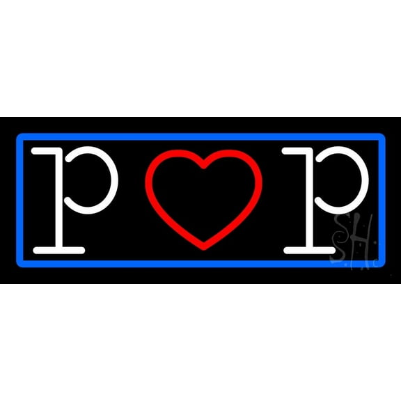 Blue Border White Pop LED Neon Sign 10 x 24 - inches, Black Square Cut Acrylic Backing, with Dimmer - Bright and Premium built indoor LED Neon Sign for café, club, party, event and stroefront.