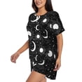 thumbnail image 2 of Bixox Women's Crescent and Stars Printed Pajama Set 2 Piece Lounge Set Top and Shorts Soft Pajamas, Shorts with Pockets, 2 of 7