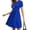 Blue, variant on Women's Loose Comfortable Round Neck Midi Dress, Casual Short Sleeve Dress for Everyday Wear, Spring Summer Outfits, Soft Stretchy Material,Wine L