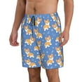 thumbnail image 2 of Kdxio Corgi Pattern Mens Casual Shorts - Drawstring Summer Beach Sports Shorts for Men, 2 of 9